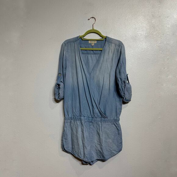 Anthropologie Cloth & Stone Light Denim Chambray Romper Sz S - Picture 2 of 13